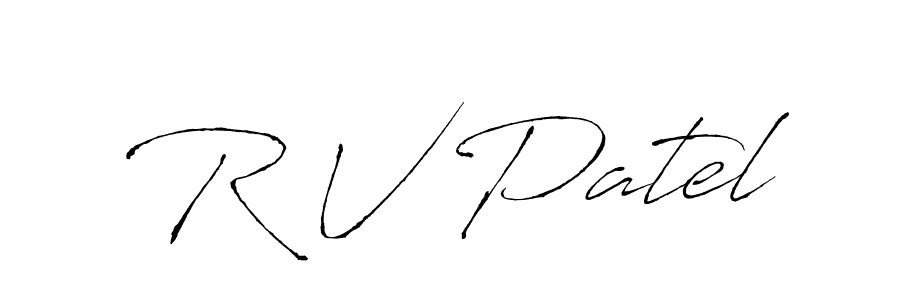 Make a beautiful signature design for name R V Patel. With this signature (Antro_Vectra) style, you can create a handwritten signature for free. R V Patel signature style 6 images and pictures png