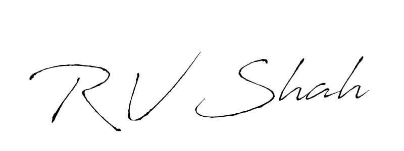 How to make R V Shah name signature. Use Antro_Vectra style for creating short signs online. This is the latest handwritten sign. R V Shah signature style 6 images and pictures png