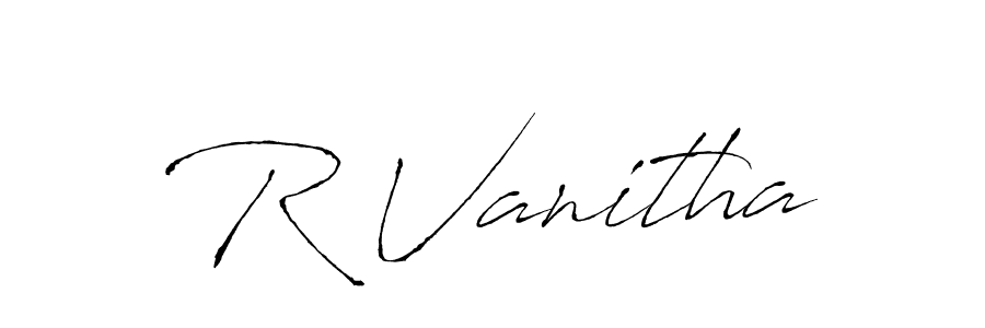 if you are searching for the best signature style for your name R Vanitha. so please give up your signature search. here we have designed multiple signature styles  using Antro_Vectra. R Vanitha signature style 6 images and pictures png