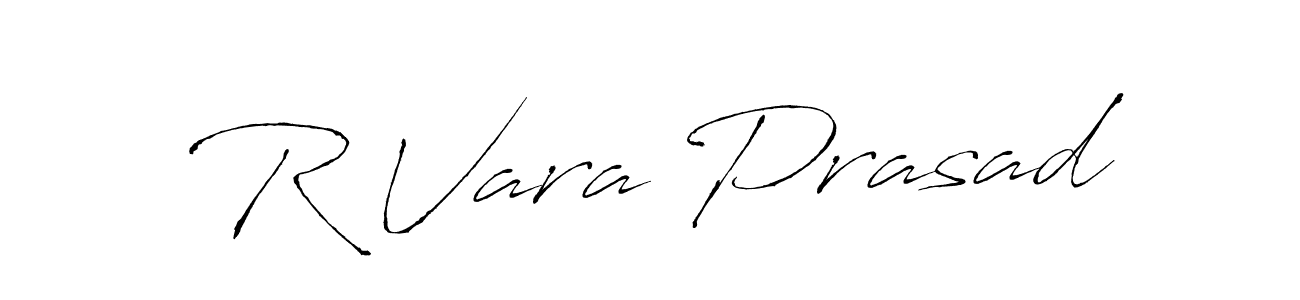 The best way (Antro_Vectra) to make a short signature is to pick only two or three words in your name. The name R Vara Prasad include a total of six letters. For converting this name. R Vara Prasad signature style 6 images and pictures png