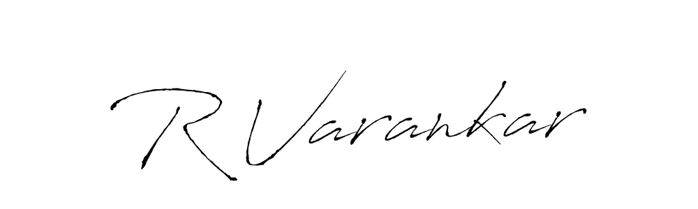 Antro_Vectra is a professional signature style that is perfect for those who want to add a touch of class to their signature. It is also a great choice for those who want to make their signature more unique. Get R Varankar name to fancy signature for free. R Varankar signature style 6 images and pictures png
