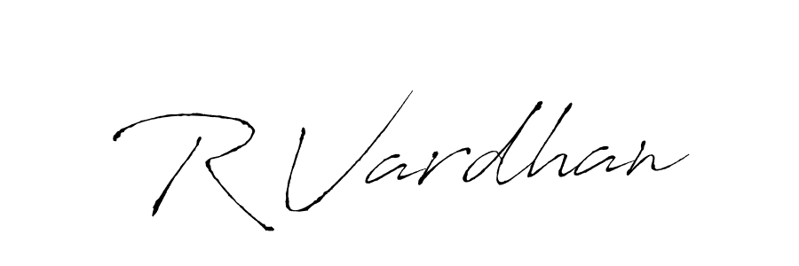 Make a beautiful signature design for name R Vardhan. With this signature (Antro_Vectra) style, you can create a handwritten signature for free. R Vardhan signature style 6 images and pictures png