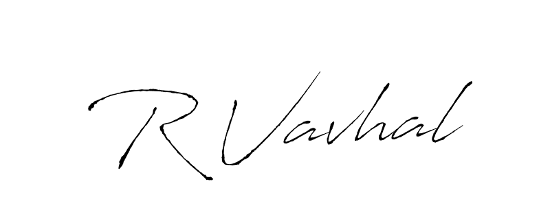 The best way (Antro_Vectra) to make a short signature is to pick only two or three words in your name. The name R Vavhal include a total of six letters. For converting this name. R Vavhal signature style 6 images and pictures png