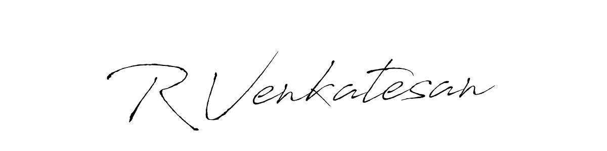 The best way (Antro_Vectra) to make a short signature is to pick only two or three words in your name. The name R Venkatesan include a total of six letters. For converting this name. R Venkatesan signature style 6 images and pictures png