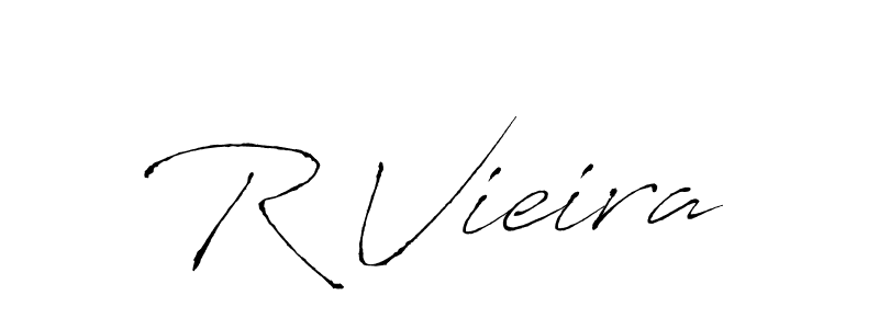 if you are searching for the best signature style for your name R Vieira. so please give up your signature search. here we have designed multiple signature styles  using Antro_Vectra. R Vieira signature style 6 images and pictures png