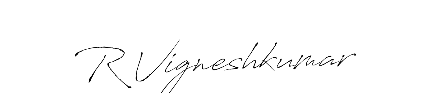 This is the best signature style for the R Vigneshkumar name. Also you like these signature font (Antro_Vectra). Mix name signature. R Vigneshkumar signature style 6 images and pictures png