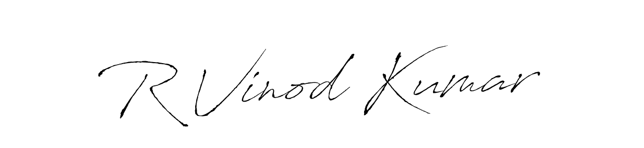 Similarly Antro_Vectra is the best handwritten signature design. Signature creator online .You can use it as an online autograph creator for name R Vinod Kumar. R Vinod Kumar signature style 6 images and pictures png