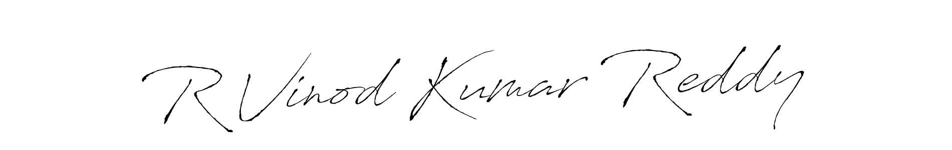 How to make R Vinod Kumar Reddy signature? Antro_Vectra is a professional autograph style. Create handwritten signature for R Vinod Kumar Reddy name. R Vinod Kumar Reddy signature style 6 images and pictures png