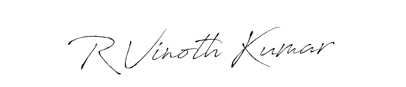 Antro_Vectra is a professional signature style that is perfect for those who want to add a touch of class to their signature. It is also a great choice for those who want to make their signature more unique. Get R Vinoth Kumar name to fancy signature for free. R Vinoth Kumar signature style 6 images and pictures png