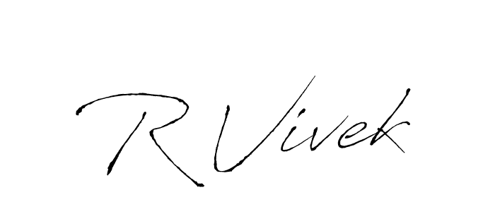 How to make R Vivek name signature. Use Antro_Vectra style for creating short signs online. This is the latest handwritten sign. R Vivek signature style 6 images and pictures png