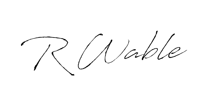 Create a beautiful signature design for name R Wable. With this signature (Antro_Vectra) fonts, you can make a handwritten signature for free. R Wable signature style 6 images and pictures png