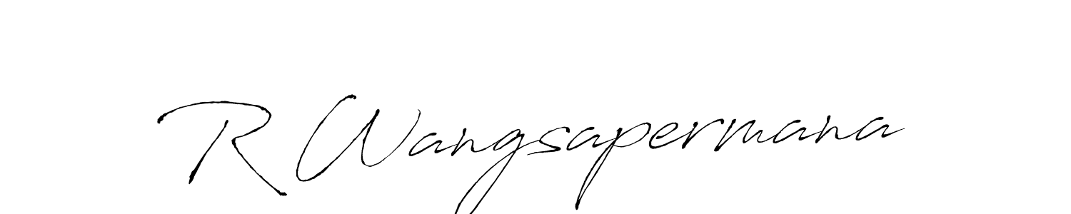 Create a beautiful signature design for name R Wangsapermana. With this signature (Antro_Vectra) fonts, you can make a handwritten signature for free. R Wangsapermana signature style 6 images and pictures png