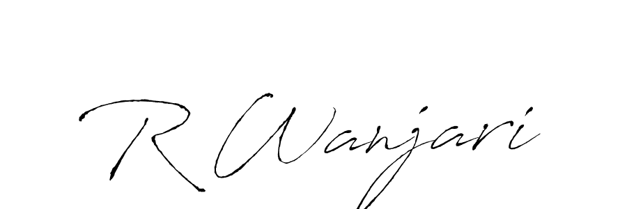 Create a beautiful signature design for name R Wanjari. With this signature (Antro_Vectra) fonts, you can make a handwritten signature for free. R Wanjari signature style 6 images and pictures png