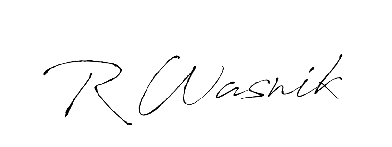 Create a beautiful signature design for name R Wasnik. With this signature (Antro_Vectra) fonts, you can make a handwritten signature for free. R Wasnik signature style 6 images and pictures png