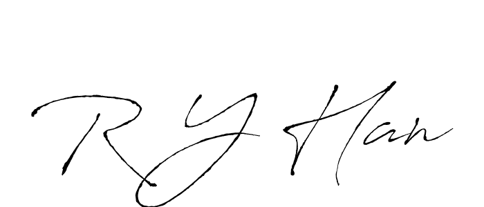 Create a beautiful signature design for name R Y Han. With this signature (Antro_Vectra) fonts, you can make a handwritten signature for free. R Y Han signature style 6 images and pictures png