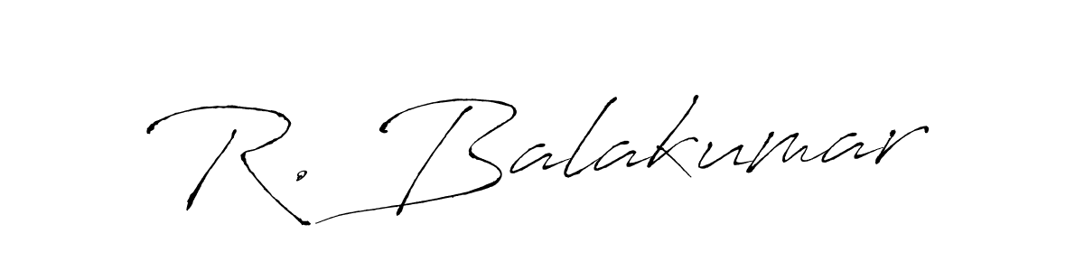 How to make R. Balakumar name signature. Use Antro_Vectra style for creating short signs online. This is the latest handwritten sign. R. Balakumar signature style 6 images and pictures png