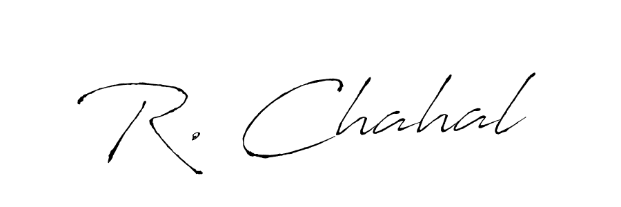 R. Chahal stylish signature style. Best Handwritten Sign (Antro_Vectra) for my name. Handwritten Signature Collection Ideas for my name R. Chahal. R. Chahal signature style 6 images and pictures png