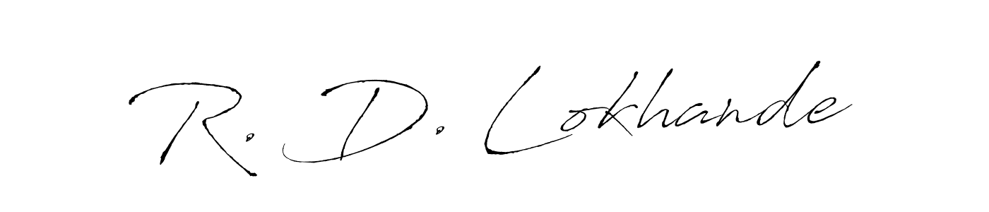 The best way (Antro_Vectra) to make a short signature is to pick only two or three words in your name. The name R. D. Lokhande include a total of six letters. For converting this name. R. D. Lokhande signature style 6 images and pictures png