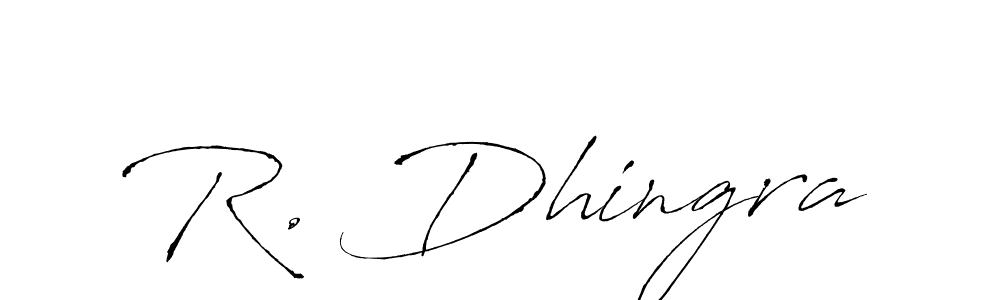 Design your own signature with our free online signature maker. With this signature software, you can create a handwritten (Antro_Vectra) signature for name R. Dhingra. R. Dhingra signature style 6 images and pictures png