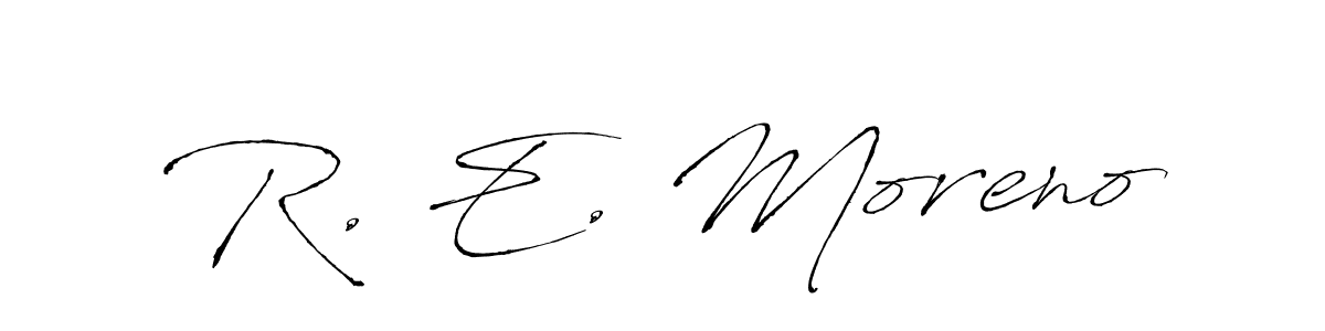 R. E. Moreno stylish signature style. Best Handwritten Sign (Antro_Vectra) for my name. Handwritten Signature Collection Ideas for my name R. E. Moreno. R. E. Moreno signature style 6 images and pictures png