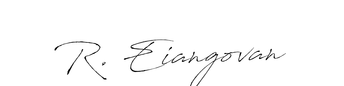 Use a signature maker to create a handwritten signature online. With this signature software, you can design (Antro_Vectra) your own signature for name R. Eiangovan. R. Eiangovan signature style 6 images and pictures png