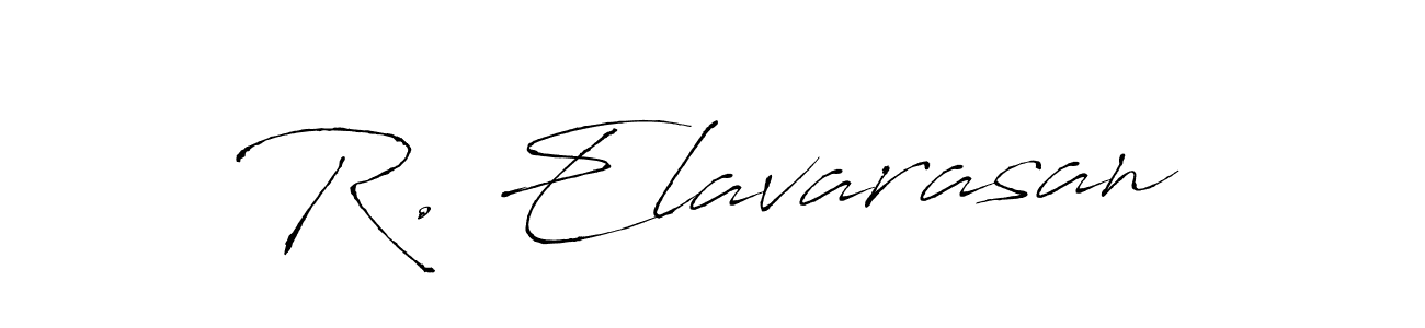 The best way (Antro_Vectra) to make a short signature is to pick only two or three words in your name. The name R. Elavarasan include a total of six letters. For converting this name. R. Elavarasan signature style 6 images and pictures png