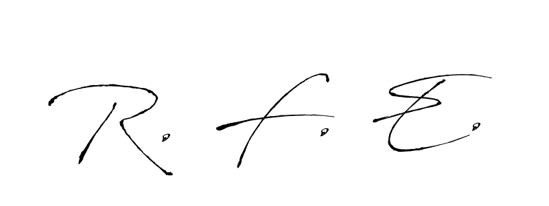 Also we have R. F. E. name is the best signature style. Create professional handwritten signature collection using Antro_Vectra autograph style. R. F. E. signature style 6 images and pictures png