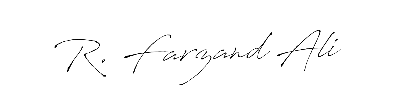 You should practise on your own different ways (Antro_Vectra) to write your name (R. Farzand Ali) in signature. don't let someone else do it for you. R. Farzand Ali signature style 6 images and pictures png