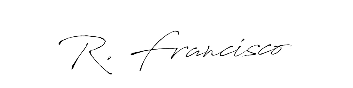 if you are searching for the best signature style for your name R. Francisco. so please give up your signature search. here we have designed multiple signature styles  using Antro_Vectra. R. Francisco signature style 6 images and pictures png