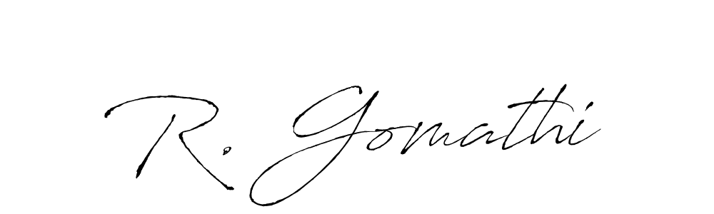 R. Gomathi stylish signature style. Best Handwritten Sign (Antro_Vectra) for my name. Handwritten Signature Collection Ideas for my name R. Gomathi. R. Gomathi signature style 6 images and pictures png