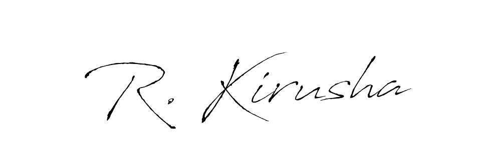 R. Kirusha stylish signature style. Best Handwritten Sign (Antro_Vectra) for my name. Handwritten Signature Collection Ideas for my name R. Kirusha. R. Kirusha signature style 6 images and pictures png