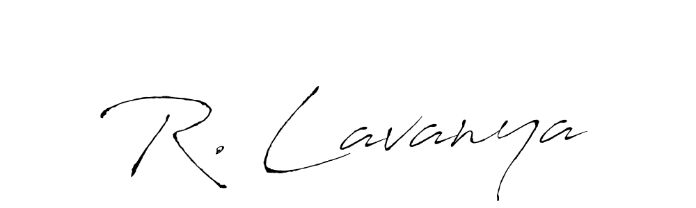 The best way (Antro_Vectra) to make a short signature is to pick only two or three words in your name. The name R. Lavanya include a total of six letters. For converting this name. R. Lavanya signature style 6 images and pictures png