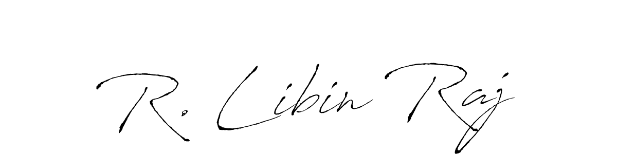 The best way (Antro_Vectra) to make a short signature is to pick only two or three words in your name. The name R. Libin Raj include a total of six letters. For converting this name. R. Libin Raj signature style 6 images and pictures png