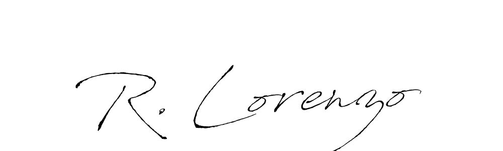 The best way (Antro_Vectra) to make a short signature is to pick only two or three words in your name. The name R. Lorenzo include a total of six letters. For converting this name. R. Lorenzo signature style 6 images and pictures png