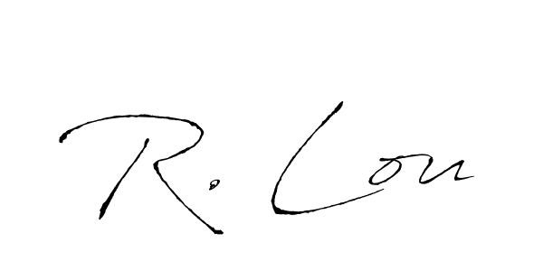 How to make R. Lou signature? Antro_Vectra is a professional autograph style. Create handwritten signature for R. Lou name. R. Lou signature style 6 images and pictures png