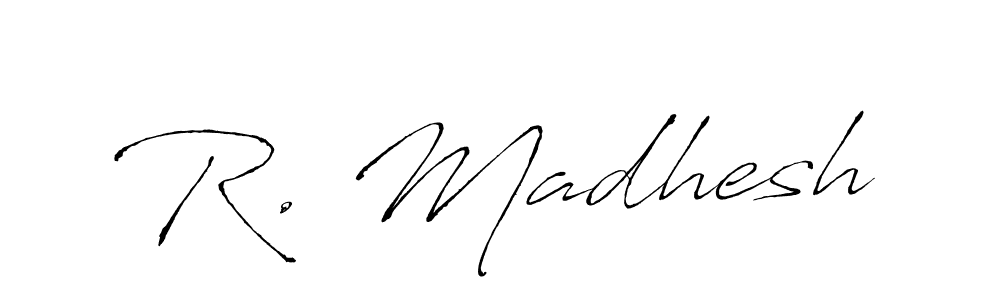 Design your own signature with our free online signature maker. With this signature software, you can create a handwritten (Antro_Vectra) signature for name R. Madhesh. R. Madhesh signature style 6 images and pictures png