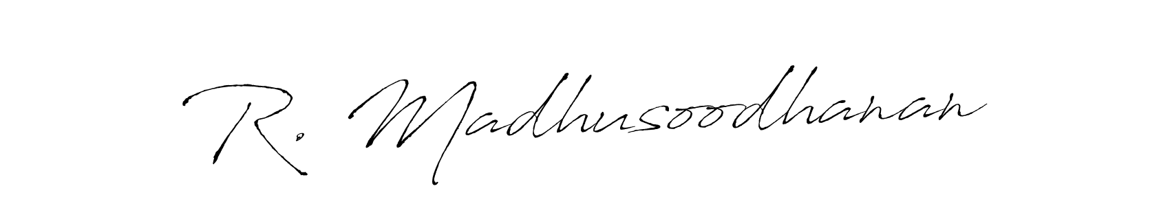 Antro_Vectra is a professional signature style that is perfect for those who want to add a touch of class to their signature. It is also a great choice for those who want to make their signature more unique. Get R. Madhusoodhanan name to fancy signature for free. R. Madhusoodhanan signature style 6 images and pictures png