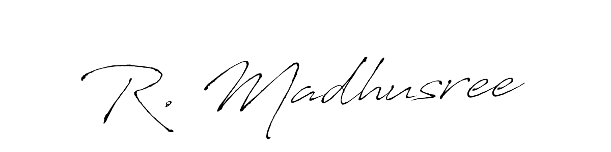 Also we have R. Madhusree name is the best signature style. Create professional handwritten signature collection using Antro_Vectra autograph style. R. Madhusree signature style 6 images and pictures png