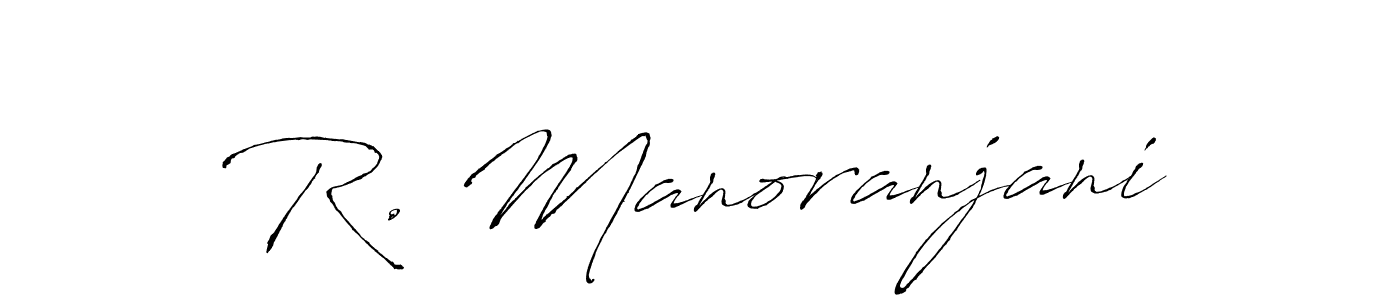 Design your own signature with our free online signature maker. With this signature software, you can create a handwritten (Antro_Vectra) signature for name R. Manoranjani. R. Manoranjani signature style 6 images and pictures png