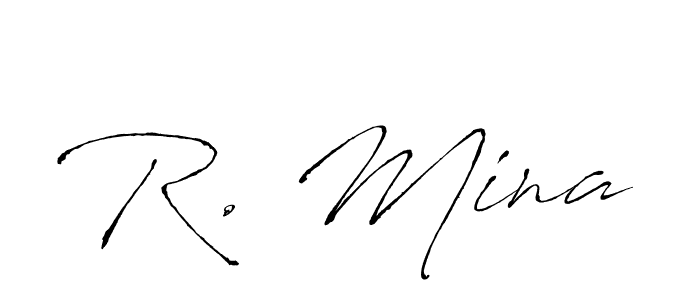 Similarly Antro_Vectra is the best handwritten signature design. Signature creator online .You can use it as an online autograph creator for name R. Mina. R. Mina signature style 6 images and pictures png