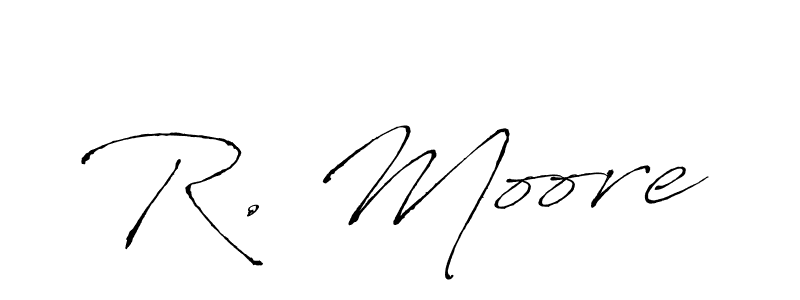 How to make R. Moore name signature. Use Antro_Vectra style for creating short signs online. This is the latest handwritten sign. R. Moore signature style 6 images and pictures png