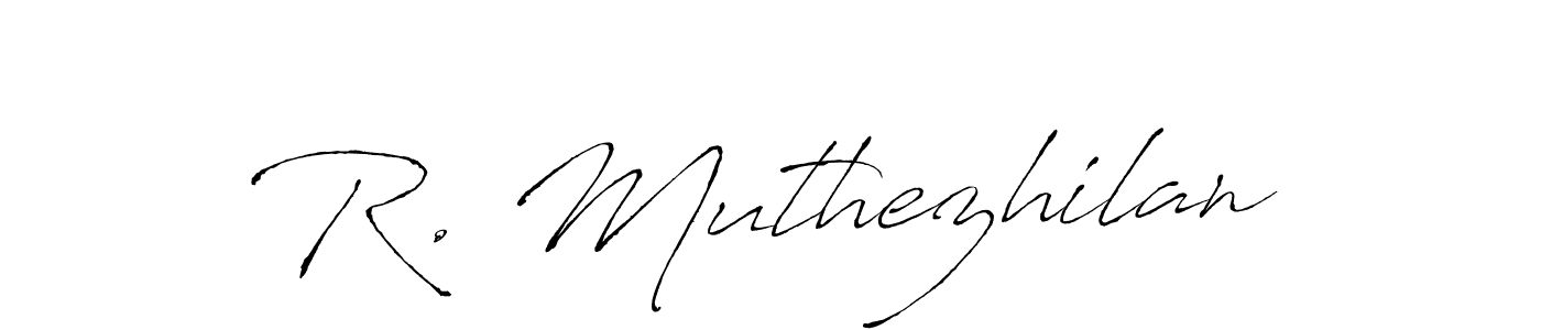 R. Muthezhilan stylish signature style. Best Handwritten Sign (Antro_Vectra) for my name. Handwritten Signature Collection Ideas for my name R. Muthezhilan. R. Muthezhilan signature style 6 images and pictures png