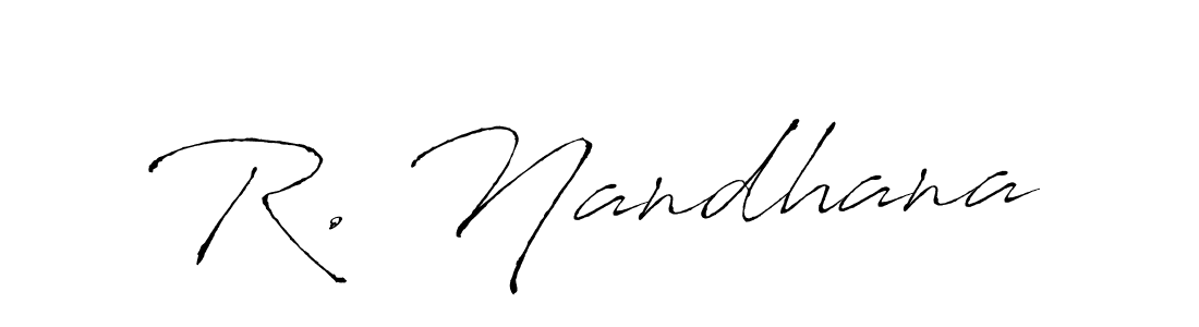 Similarly Antro_Vectra is the best handwritten signature design. Signature creator online .You can use it as an online autograph creator for name R. Nandhana. R. Nandhana signature style 6 images and pictures png