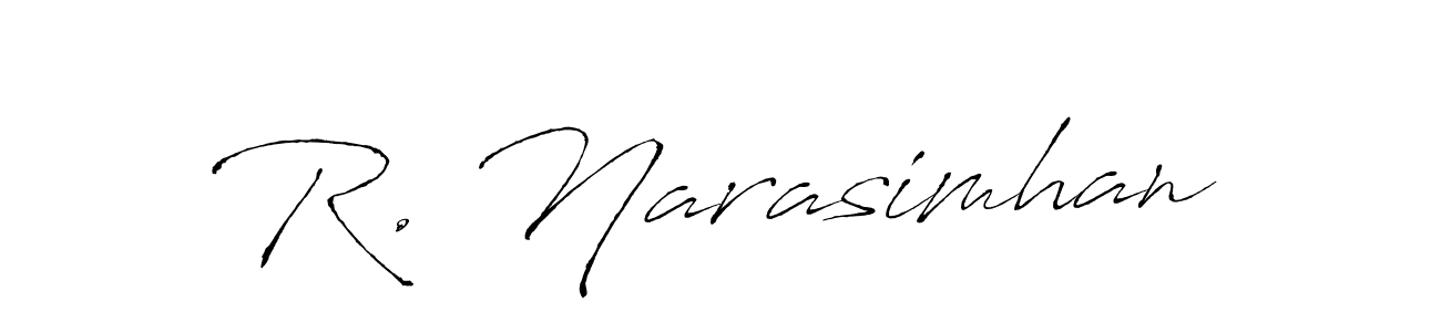 Design your own signature with our free online signature maker. With this signature software, you can create a handwritten (Antro_Vectra) signature for name R. Narasimhan. R. Narasimhan signature style 6 images and pictures png