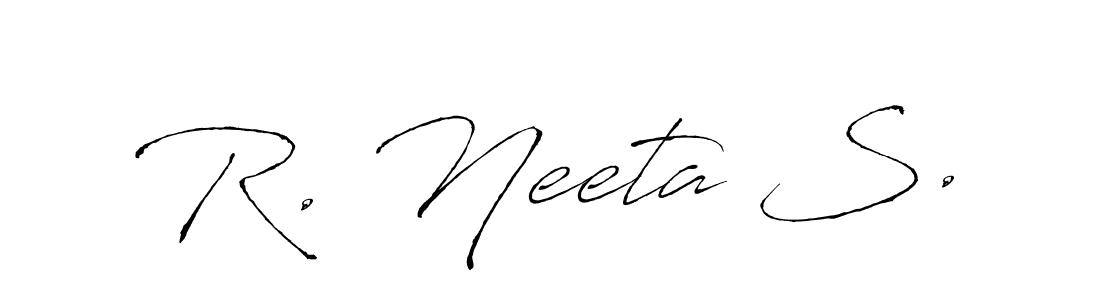 Similarly Antro_Vectra is the best handwritten signature design. Signature creator online .You can use it as an online autograph creator for name R. Neeta S.. R. Neeta S. signature style 6 images and pictures png