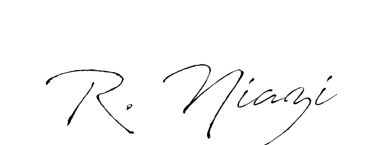 Design your own signature with our free online signature maker. With this signature software, you can create a handwritten (Antro_Vectra) signature for name R. Niazi. R. Niazi signature style 6 images and pictures png