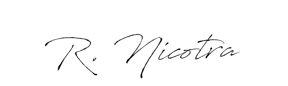 Make a beautiful signature design for name R. Nicotra. With this signature (Antro_Vectra) style, you can create a handwritten signature for free. R. Nicotra signature style 6 images and pictures png