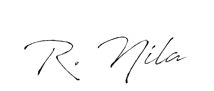 if you are searching for the best signature style for your name R. Nila. so please give up your signature search. here we have designed multiple signature styles  using Antro_Vectra. R. Nila signature style 6 images and pictures png