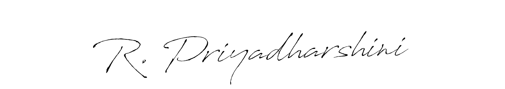 You should practise on your own different ways (Antro_Vectra) to write your name (R. Priyadharshini) in signature. don't let someone else do it for you. R. Priyadharshini signature style 6 images and pictures png