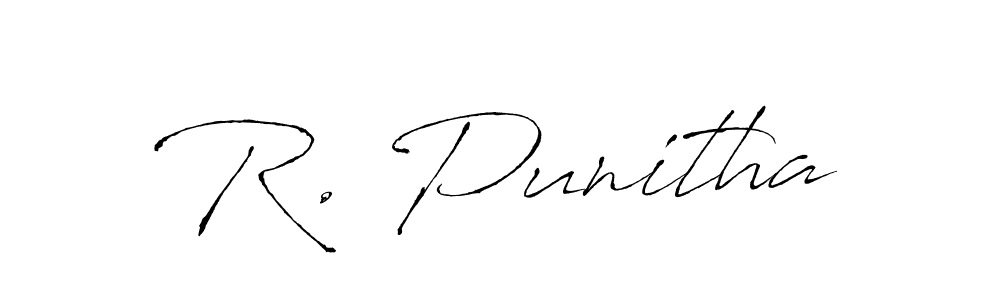 You should practise on your own different ways (Antro_Vectra) to write your name (R. Punitha) in signature. don't let someone else do it for you. R. Punitha signature style 6 images and pictures png